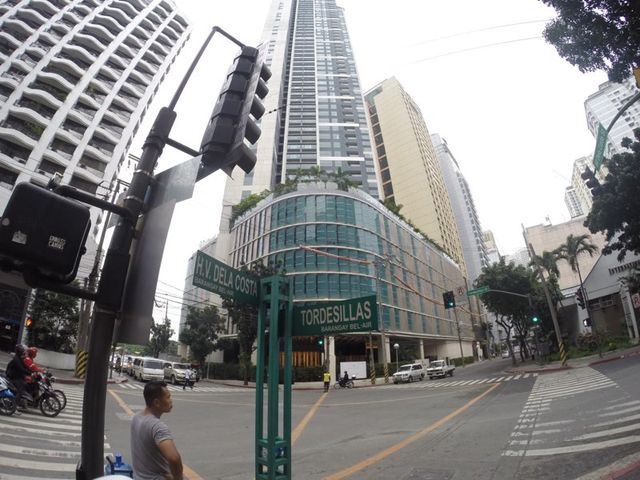 Street corner beside the tower